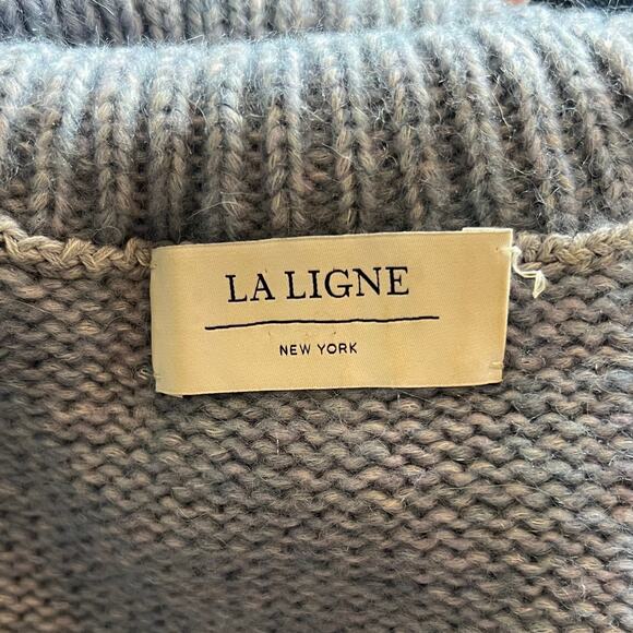 La Ligne Big Blue Oversized Turtleneck Sweater Alpaca Blend Balloon Sleeve Knit - Picture 8 of 8